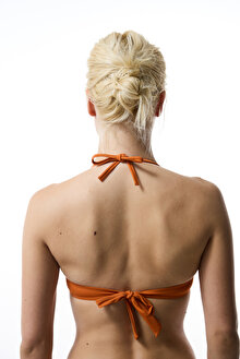 Turuncu Boyundan Bağlamalı Push Up Bikini Üstü_1