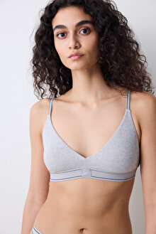 Removable Padded Soft Triangle Gri Sütyen_1