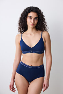 Removable Padded Soft Triangle Lacivert Sütyen