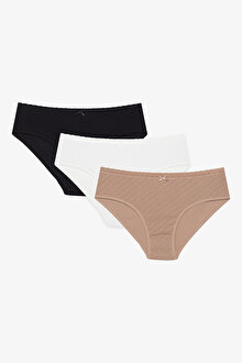 Soft Pointel Basic 3lü Çok Renkli Hipster Külot