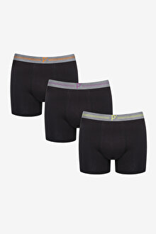 Black Basic 3lü Siyah Boxer