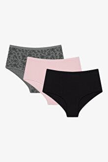 Black Chic 3lü Çok Renkli Highwaist Slip Külot