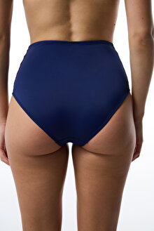 Lacivert High Fashion Yüksek Bel Bikini Altı_1