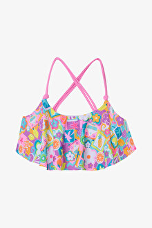 Kız Çocuk Holiday Mode Fırfırlı Bandeau Bikini Takımı_1