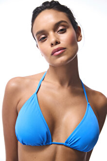 Mavi Üçgen Bikini Üstü