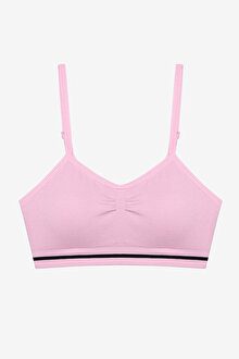 Kız Çocuk Seamless Dikişsiz Açık Pembe Lila Kısa Üst