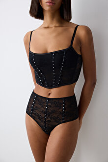 Siyah Corset Croplet
