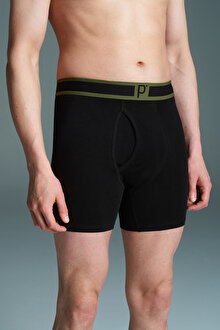 Erkek Black Line 3lü Çok Renkli  Boxer