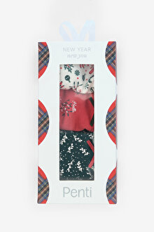 Hello New Year 3lü Pamuklu Çok Renkli Slip Külot
