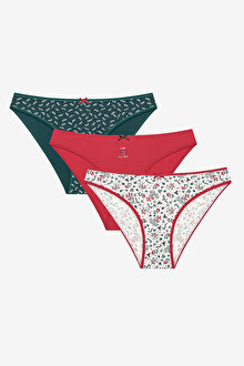 Hello New Year 3lü Pamuklu Çok Renkli Slip Külot_1