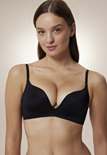 #Hiççamaşırı Siyah Balensiz Decollette Push Up Sütyen PLWVYDJP20SK-BK3 - Siyah - Penti