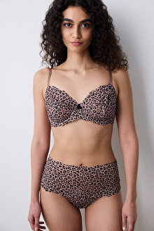 Leopard Curvy Açık Kahverengi Sütyen_1