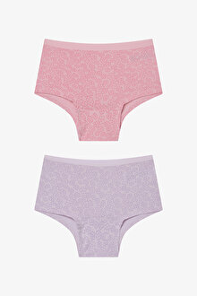Kız Çocuk Floral Çok Renkli 2li Boxer