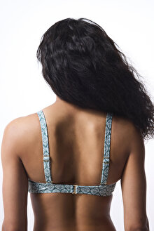 Yeşil Geometrik Desenli Balconette Bikini Üstü_1