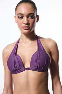 Mor Flora Cup Push Up Bikini Üstü_1