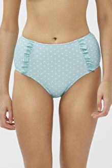 Mint Yeşili Nora High Ruffle Bikini Altı