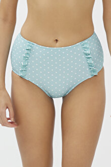 Mint Yeşili Nora High Ruffle Bikini Altı_1