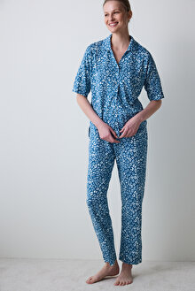 Penti Aging Collagen Leopar Gömlekli Pantolon Pijama Takımı_1