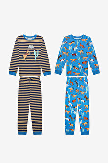Erkek Çocuk Horses 2li Çok Renkli Pijama Takımı