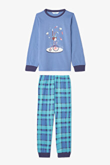 Erkek Çocuk Juggler Slogan Baskılı Uzun Kollu 2'li Pijama Takımı PN1505VS25SK-MIX - Çok Renkli - Penti_1