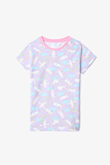 Kız Çocuk Playful Lila Unicorn Pijama Takımı_1