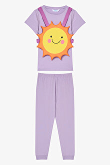 Kız Çocuk Sun Lila Pijama Takımı