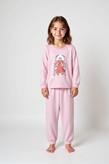 Pamuklu Kız Çocuk Crafty Dogs Çok Renkli 2li Pijama Takımı