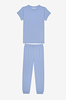 Kız Çocuk Blue Roses 2li Çok Renkli Pijama Takımı_1