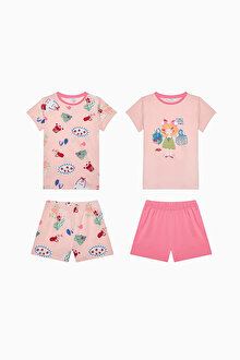 Kız Çocuk Local Çok Renkli 2li Pijama Takımı