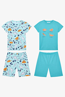 Erkek Çocuk Sleepysaurus 2li Çok Renkli Pijama Takımı
