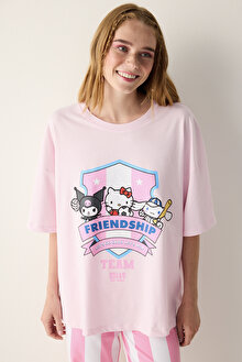 Sanrio Striped Çok Renkli Pantolon Pijama Takımı_1