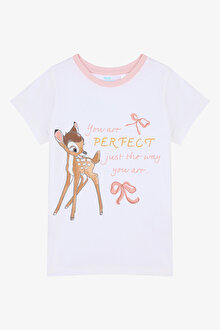 Kız Çocuk Bambi Optik Beyaz Pijama Takımı_1