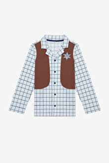Erkek Çocuk Sheriff Gömlek Çok Renkli Pijama Takımı_1