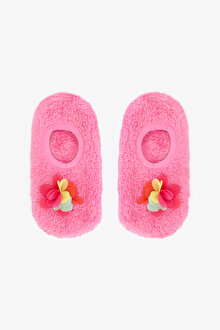Pembe Kız Çocuk Pretty Nakışlı Tokalı Kaymaz Tabanlı Ev Patiği PN6KO8R725SK-PN8 - Pembe - Penti