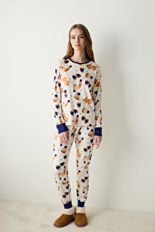 Winter Day Fuzzy Çok Renkli Sweatshirt_1