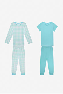Kız Çocuk Bow 2li Çok Renkli Pijama Takımı