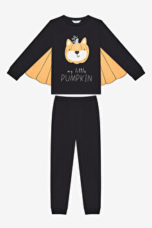 Unisex Çocuk Pumpkin Bear Antik Yeşil Pijama Takımı