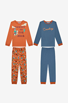 Erkek Çocuk Cowboy 2li Çok Renkli Pijama Takımı