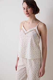 Blossom Pantolon Ekru Pijama Takımı