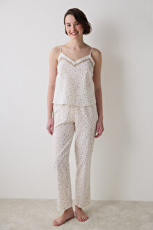 Blossom Pantolon Ekru Pijama Takımı_1
