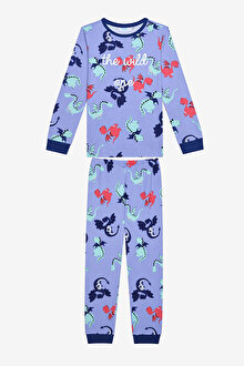Erkek Çocuk Dragon Lila Pijama Takımı