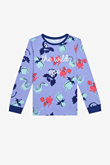Erkek Çocuk Dragon Lila Pijama Takımı_1
