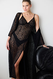 Lacy Siyah Elbise Gecelik