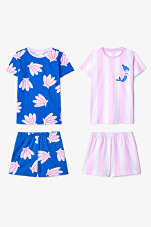 Kız Çocuk Shells 2li Çok Renkli Pijama Takımı