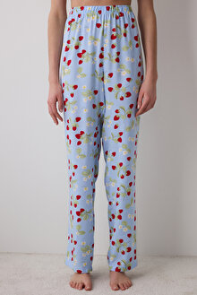 Strawberries Chally Pantolon Açık Mavi Pijama Altı