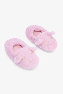 Açık Pembe Kız Çocuk Unicorn Desenli Nakışlı Ev Patiği PNG75MMN25SK-PN9 - Açık Pembe - Penti_1