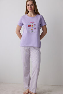 Gazpacho Lila Pantolon Pijama Takımı