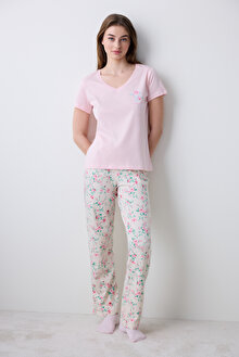 Pink Roses Pantolon Pijama Takımı