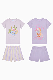 Kız Çocuk Local Çok Renkli 2li Pijama Takımı