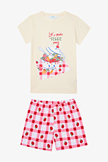 Kız Çocuk Tomato Sauce Çok Renkli 2li Pijama Takımı_1